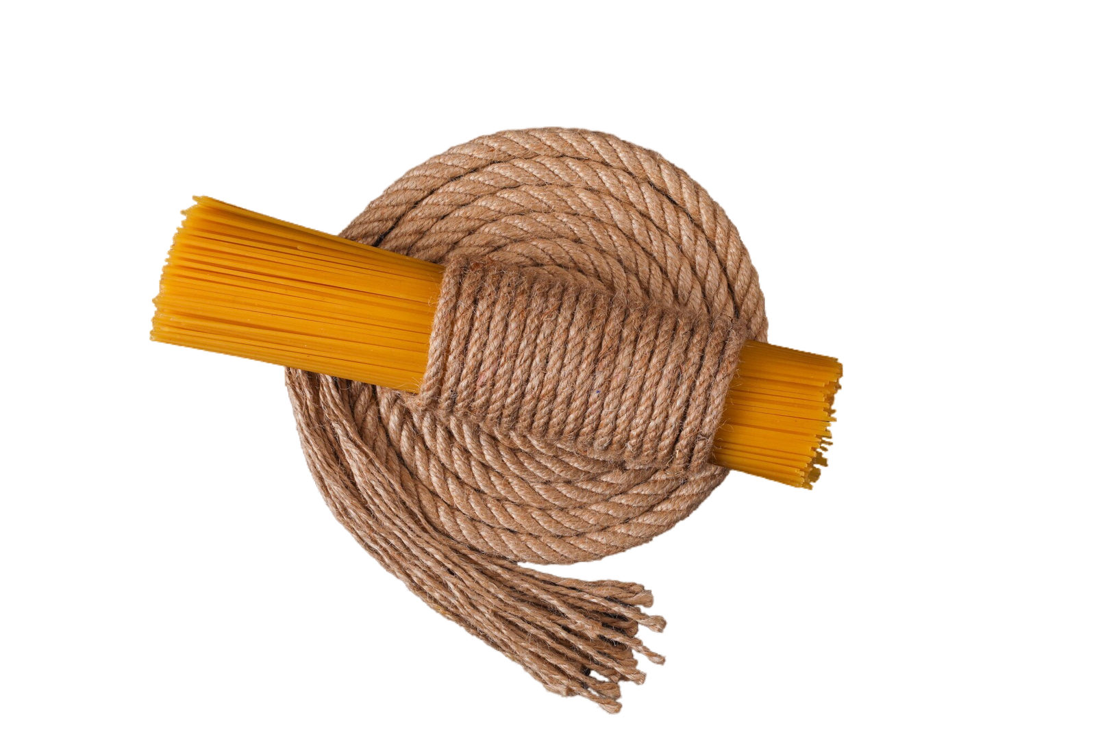 raw-spaghetti-tied-with-rope-top-view-dark-surface