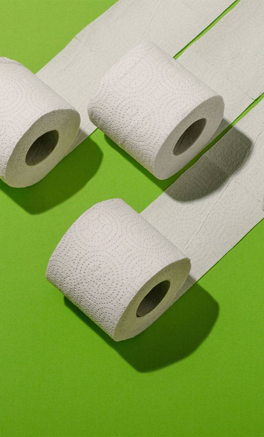 Paper towel roll on white background